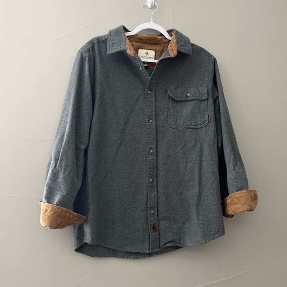 Legendary Whitetails Buck Camp Flannel Gray Shirt Men's Size MD - Picture 2 of 7
